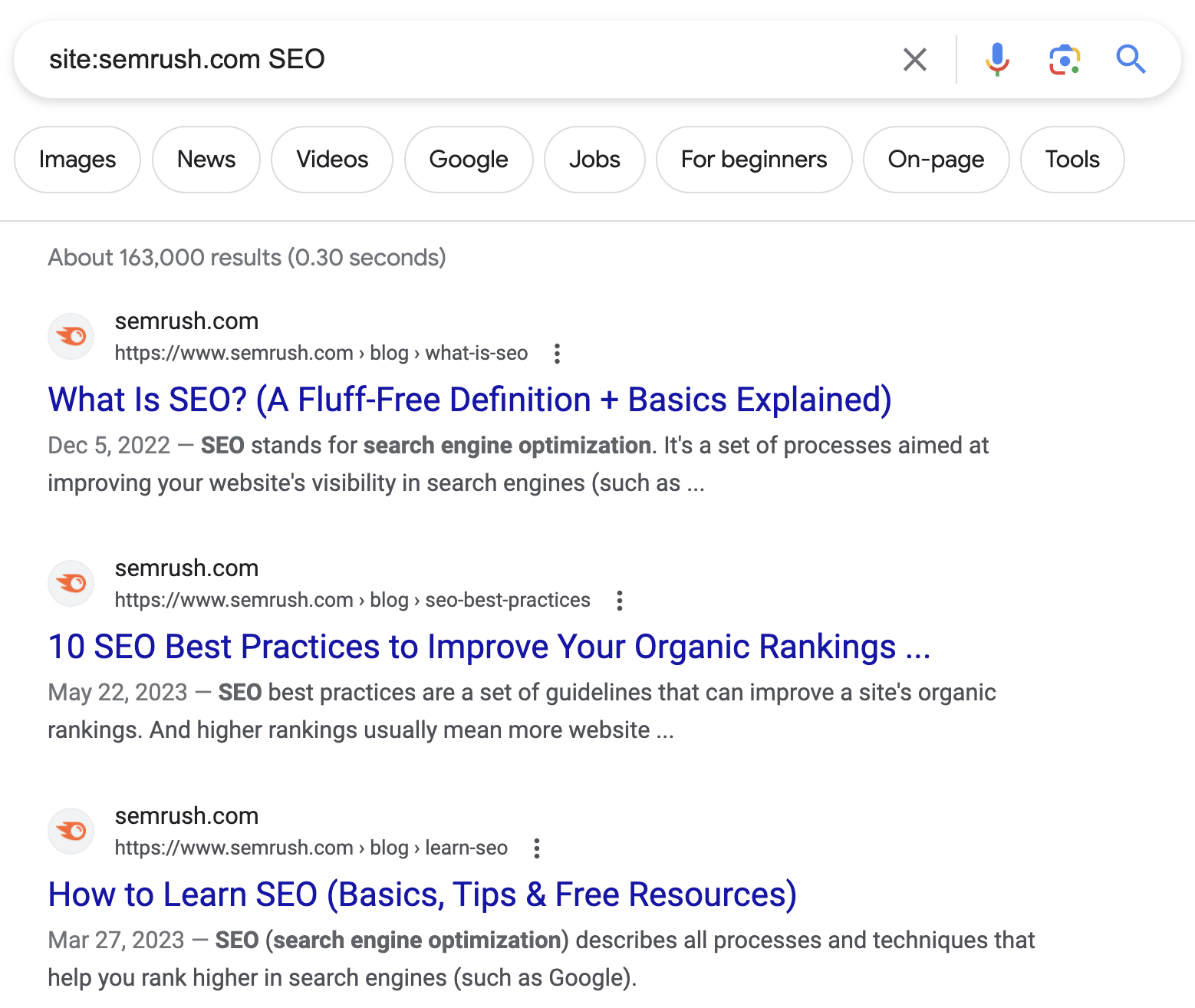 Google search results for “site:sr03.balochseotools.com SEO”