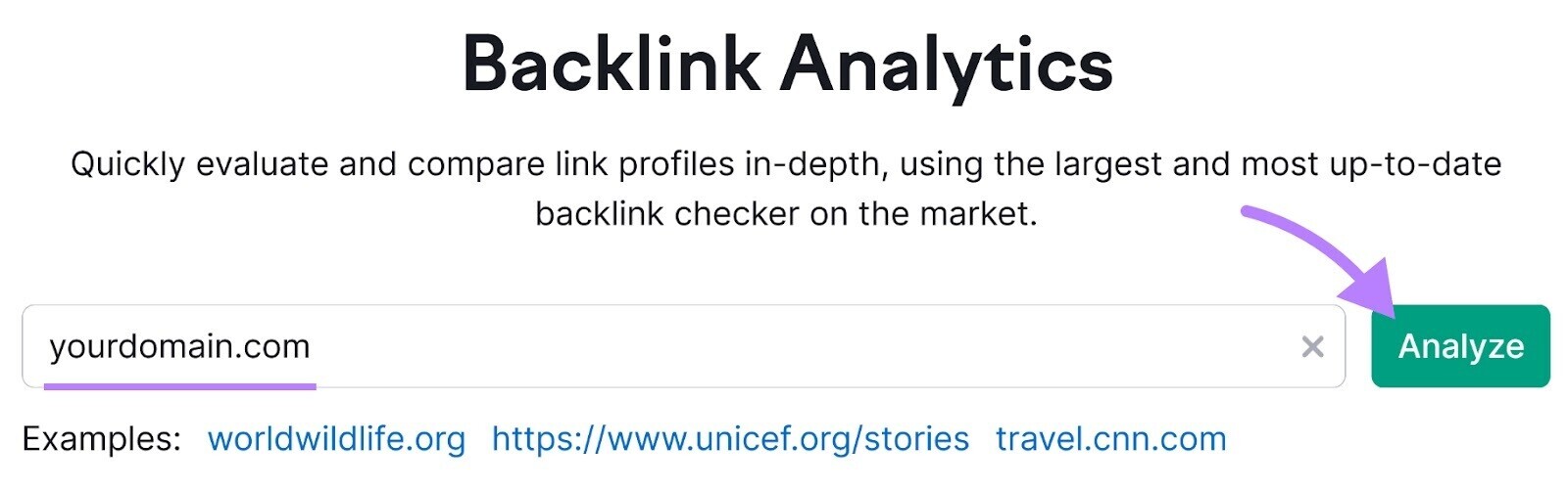 Backlinks tool search bar