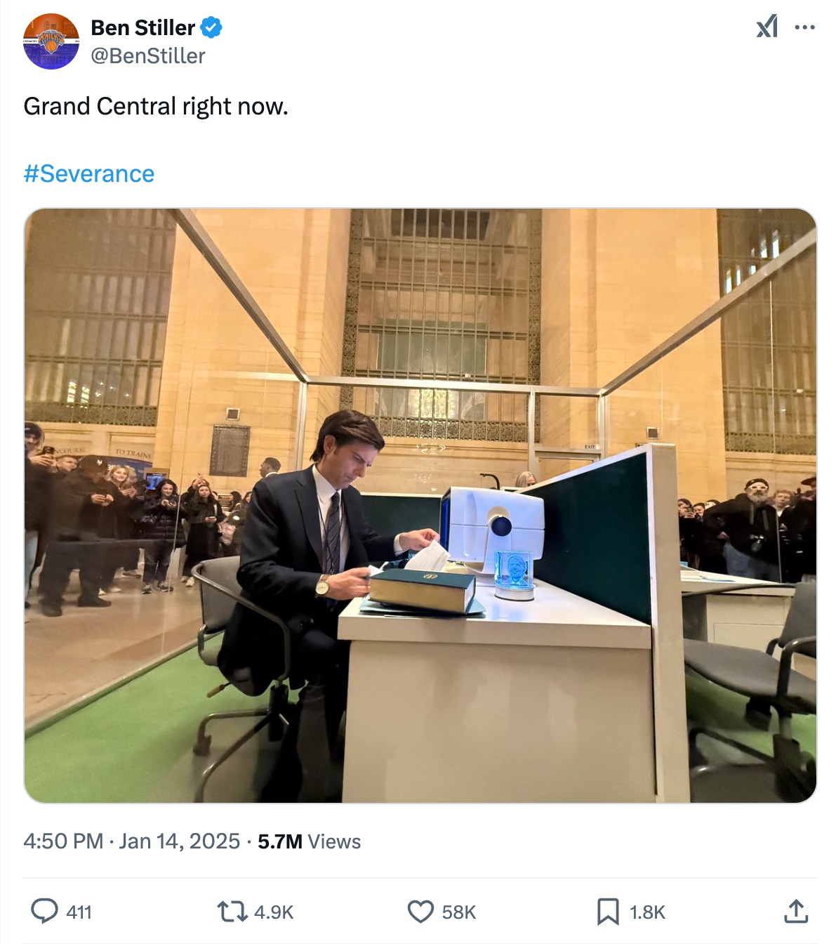 An X post shares an photo of the pop-up stunt with the show's hashtag as part of the new season's social media campaign.