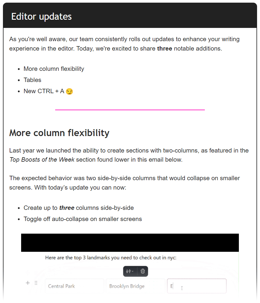 An email update from newsletter platform Beehiiv