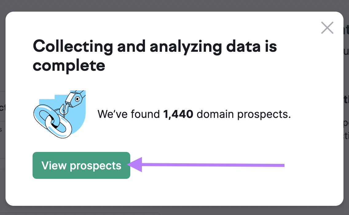 “Collecting and analyzing data is complete" box