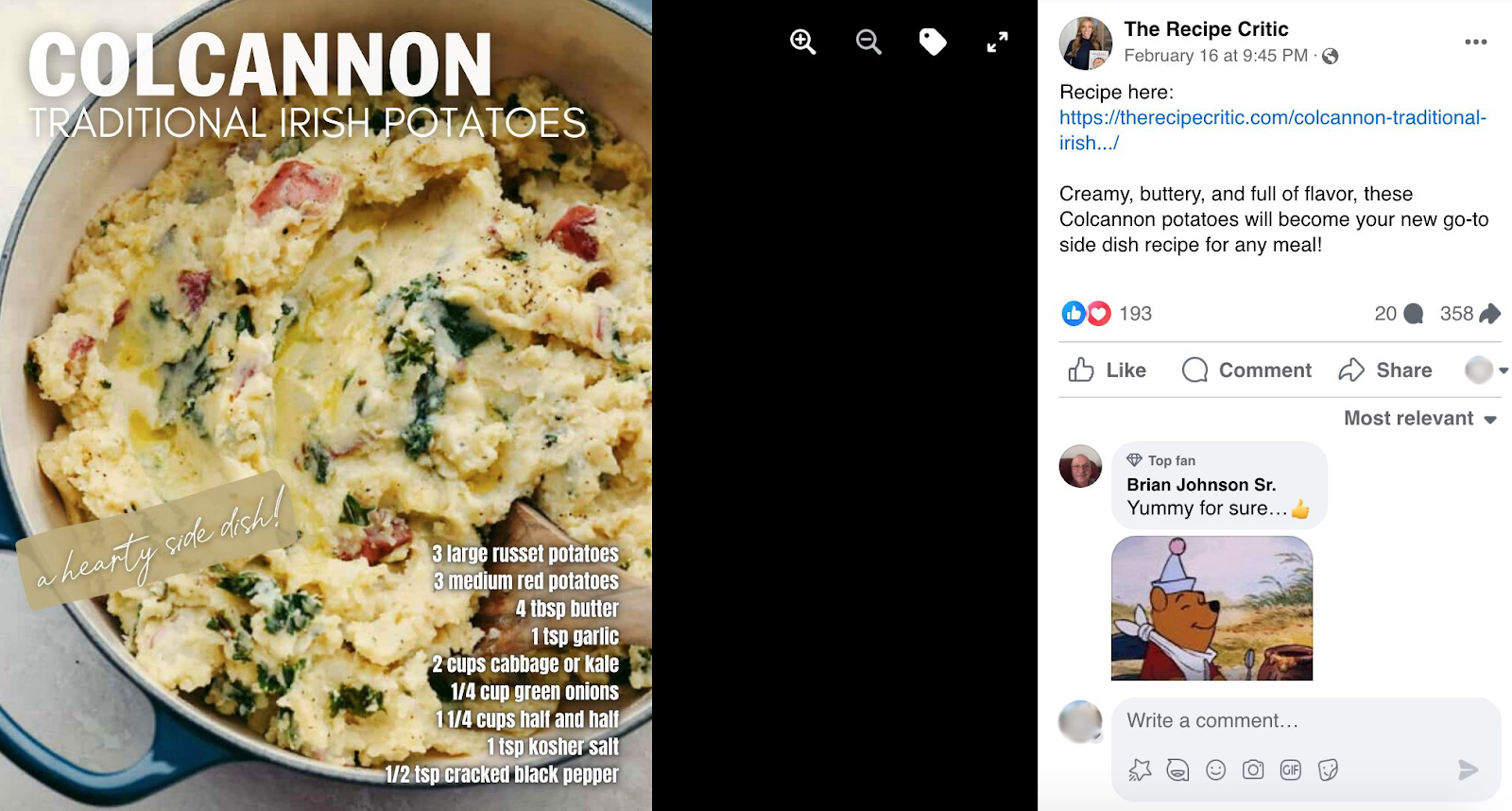 The Recipe Critic's recipe shared on Facebook