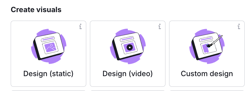 AI Assistant right-hand menu with the Create visuals section open.